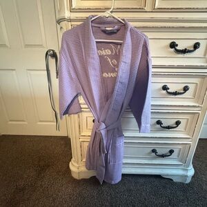 Women's Purple Waffle Knit Robe
